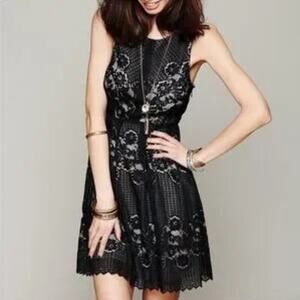 Free People Rocco Lace Overlay Mini Dress